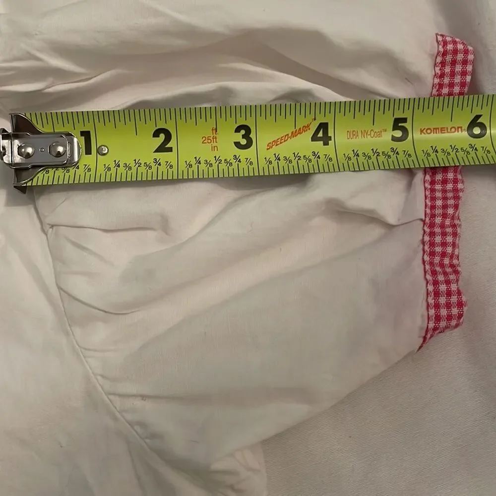 OshKosh B'Gosh Vintage White Shirt Pink Gingham Collar Girls 6X Made in USA